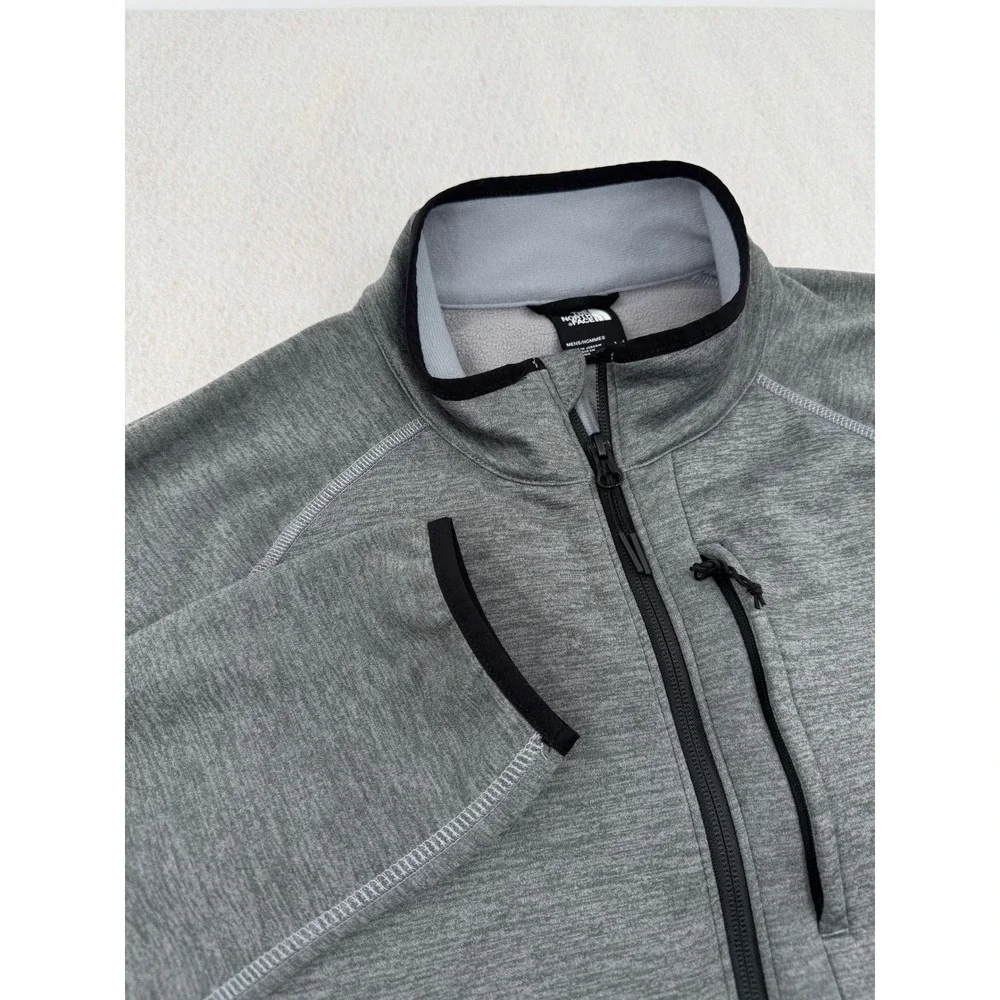 The North Face Mens L Canyonlands Full Zip Fleece Sweater Jacket Gray Outdoors